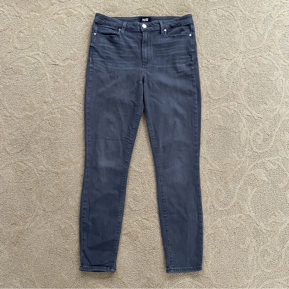 Paige Hoxton Ankle Peg Jeans Women’s Size 30 Mid Rise Skinny Leg Light Gray
